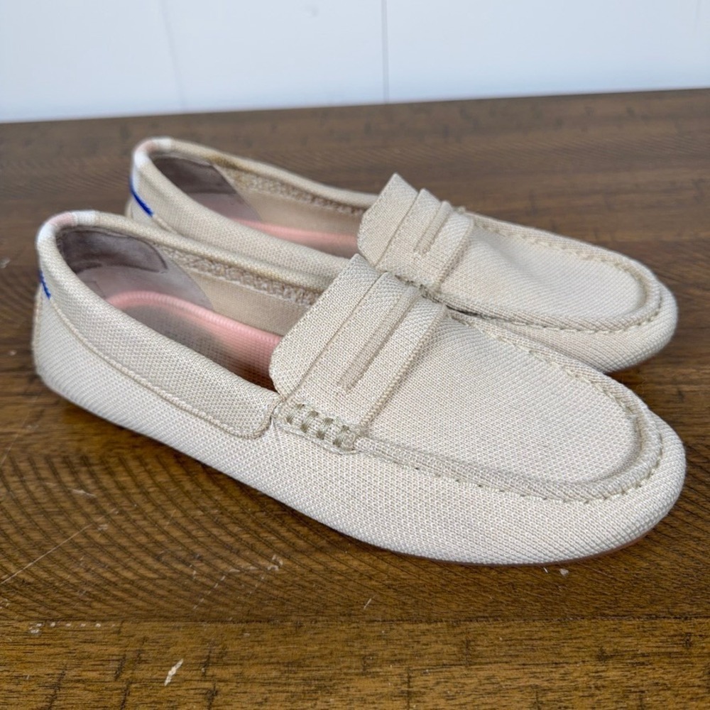 Rothy's The Daily Driver Shoes Womens 6.5 Sesame Loafer Knit Slip On Comfort